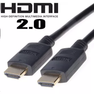PremiumCord HDMI 2.0 High Speed + Ethernet kábel, pozlátené konektory, 1m