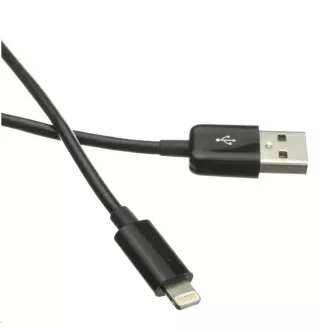 Kábel C-TECH USB 2.0 Lightning (IP5 a vyšší) nabíjací a synchronizačný kábel, 2m, čierny