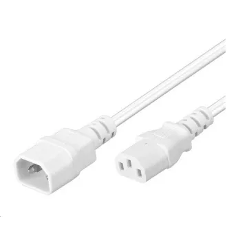 PREMIUMCORD Predlžovací kábel sieť 230V, C13-C14, biely 1m PREMIUMCORD Predlžovací kábel sieť 230V, C13-C14, biely 1m