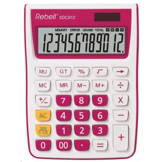 REBELL kalkulačka - SDC912 PK - ružová