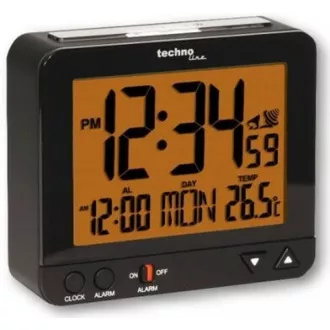 TechnoLine WT 195 - digitálny budík čierny s teplomerom