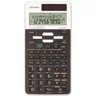 SHARP kalkulačka - EL531TGWH - biela - box - Solárne + batéria