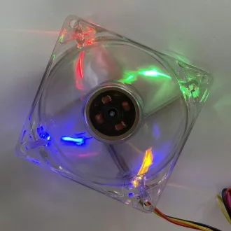 EUROCASE ventilátor 80mm, 12V/0, 15A, presvetlený RGB (3-pin) EUROCASE ventilátor 80mm, 12V/0, 15A, presvetlený RGB (3-pin)