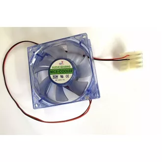 EUROCASE ventilátor 80mm, 12V/0, 17A, presvetlený modrý (molex) EUROCASE ventilátor 80mm, 12V/0, 17A, presvetlený modrý (molex)
