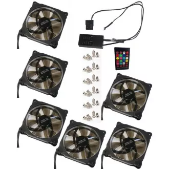 EUROCASE ventilátor RGB 120mm (Ring type), set 6ks + controller EUROCASE ventilátor RGB 120mm (Ring type), set 6ks + controller