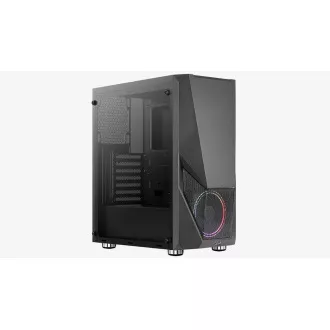 AEROCOOL skriňa Zauron Saturn FRGB ML G, Mid tower, 2x USB 3.0, 2x audio, 1x 120mm FRGB Fan, bez zdroja