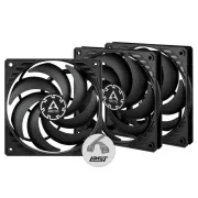 ARCTIC ventilátor P12 Slim PWM PST 3-Pack, 120mm, 4pin, PWM, čierna