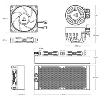 ARCTIC Vodný chladič Liquid Freezer III 240 Pre ARGB, 2x120mm, AM5, LGA1851, čierna