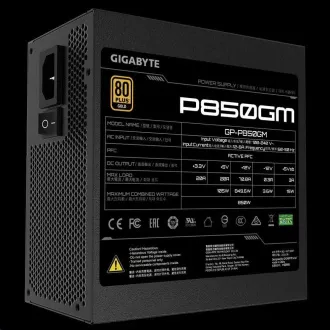 GIGABYTE zdroj P850GM, 850W, 80plus gold, modular, 120mm fan GIGABYTE zdroj P850GM, 850W, 80plus gold, modular, 120mm fan