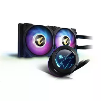 GIGABYTE vodný chladič AORUS WATERFORCE X 240, 120 mm ARGB, LCD displej GIGABYTE vodný chladič AORUS WATERFORCE X 240, 120 mm ARGB, LCD displej