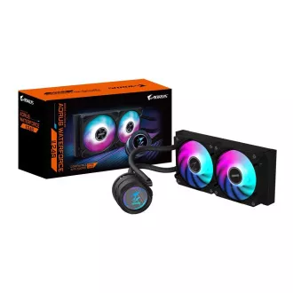GIGABYTE vodný chladič AORUS WATERFORCE X II 240, 2x120mm ARGB, LCD displej, LGA1851, AM5 GIGABYTE vodný chladič AORUS WATERFORCE X II 240, 2x120mm ARGB, LCD displej, LGA1851, AM5