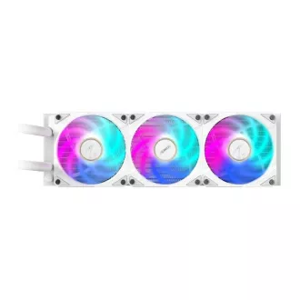 GIGABYTE vodný chladič AORUS WATERFORCE X II 360, 3x 120mm, ARGB, LCD Displej, LGA1851, AM5, Biela