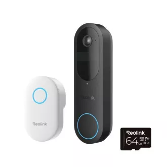 REOLINK bezpečnostné video zvonček D340B + Chime + 64GB microSD