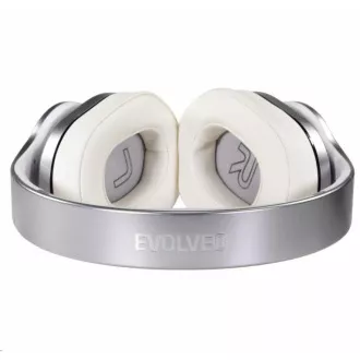 EVOLVEO bezdrôtové slúchadlá SupremeSound 8EQ, Bluetooth, reproduktor a ekvalizér 2v1, strieborná