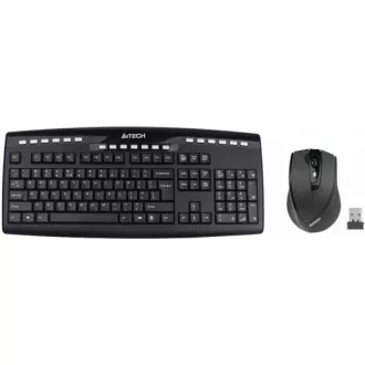 A4tech set klávesnica + myš 9200F, bezdrôtová, V-Track optická myš, USB, CZ/US