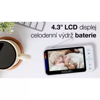 EVOLVEO Baby Monitor N4, HD LCD displej, IR prísvit, uspávací režim