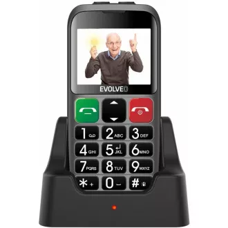 EVOLVEO EasyPhone EB, mobilný telefón pre seniorov s nabíjacím stojanom, strieborná