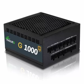 EVOLVEO G1000, zdroj 1000W, 80+ GOLD, ATX 3.1, aPFC, 140 mm ventilátor, plne modulárny, záruka 3 roky, čierny
