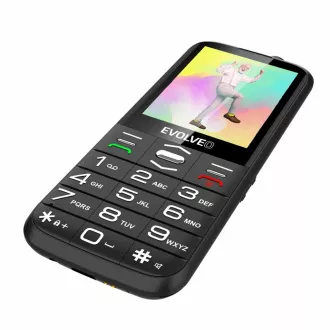 EVOLVEO EasyPhone XO, mobilný telefón pre seniorov s nabíjacím stojanom, čierna