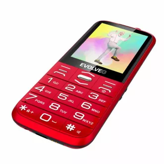 EVOLVEO EasyPhone XO, mobilný telefón pre seniorov s nabíjacím stojanom, červená