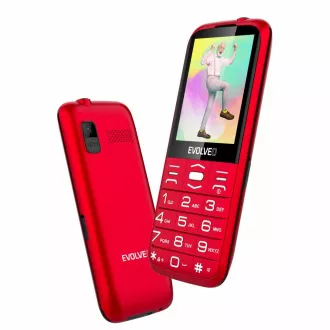 EVOLVEO EasyPhone XO, mobilný telefón pre seniorov s nabíjacím stojanom, červená