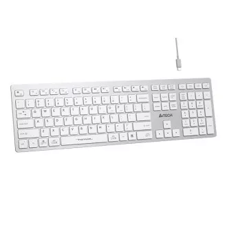 A4tech FBX50C, bezdrôtová kancelárska klávesnica, biela