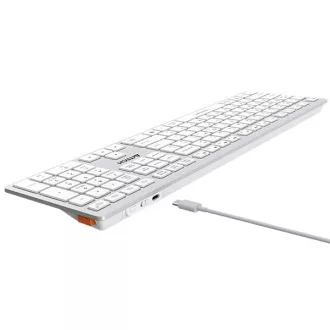 A4tech FBX50C, bezdrôtová kancelárska klávesnica, biela
