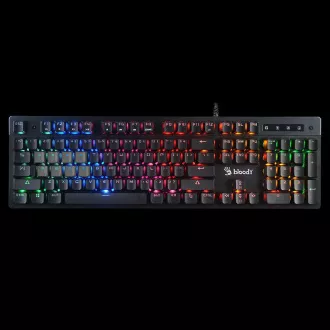 A4tech Bloody Klávesnica B500N, herná klávesnica, mechanická, drôtová, Mecha-Like Switch, CZ/SK, Čierna