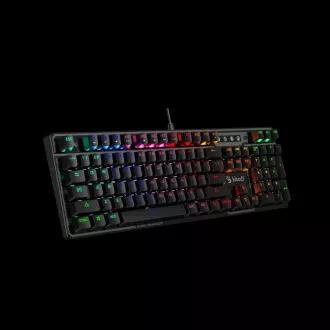 A4tech Bloody Klávesnica B750N, herná klávesnica, mechanická, drôtová, Green Switch, CZ/SK, Čierna