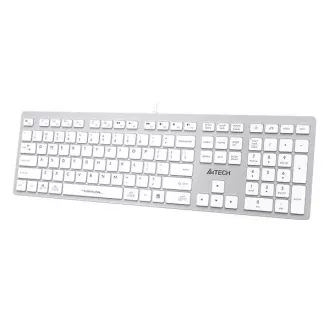 A4tech Klávesnica FX50, kancelárska klávesnica, membránová, bezdrôtová, CZ/SK, Biela