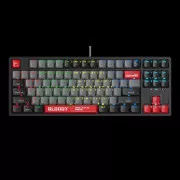A4tech Bloody Klávesnica S87, herná klávesnica, mechanická, drôtová, Red Switch, CZ/SK, Čierna