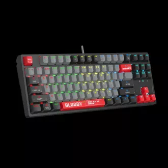 A4tech Bloody Klávesnica S87, herná klávesnica, mechanická, drôtová, Red Switch, CZ/SK, Čierna