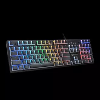 A4tech Bloody Podsvietená mechanická herná klávesnica S510R, Blue Switch, Pudding, USB, CZ, čierna