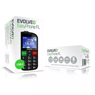 EVOLVEO Mobilný telefón pre seniorov s nabíjacím stojanom EasyPhone FL, čierna EVOLVEO Mobilný telefón pre seniorov s nabíjacím stojanom EasyPhone FL, čierna