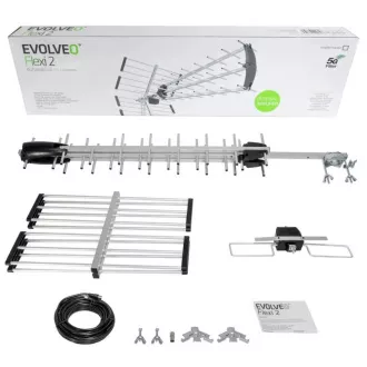 EVOLVEO Flexi 2, pasívna vonkajšia DAB+/DVB-T2 anténa, filter LTE, 4G, 5G