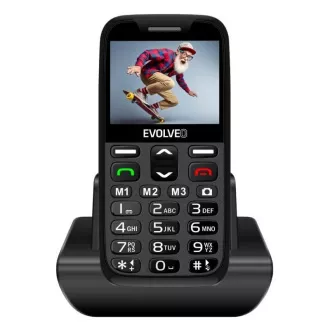 EVOLVEO EasyPhone XR, mobilný telefón pre seniorov s nabíjacím stojanom, čierna