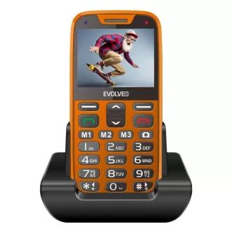 EVOLVEO EasyPhone XR, mobilný telefón pre seniorov s nabíjacím stojanom, oranžová