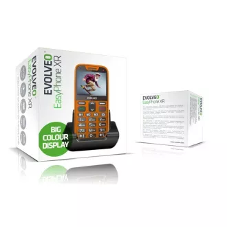 EVOLVEO EasyPhone XR, mobilný telefón pre seniorov s nabíjacím stojanom, oranžová