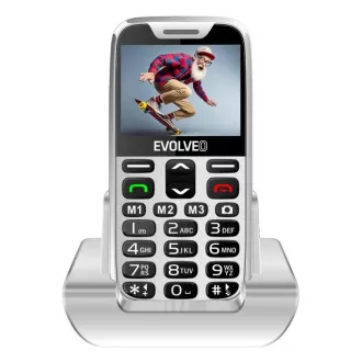EVOLVEO EasyPhone XR, mobilný telefón pre seniorov s nabíjacím stojanom, biela
