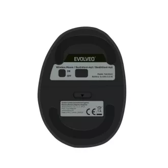 EVOLVEO LadyErgo, tichá vertikálna ergonomická myš, 2.4GHz, čierna