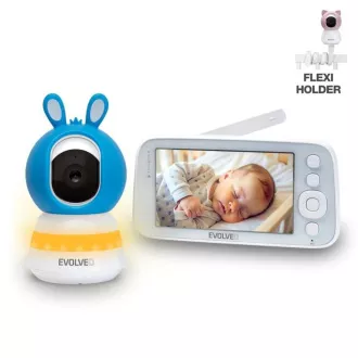 EVOLVEO Baby Monitor N5, Set videoopatrovateľky s 360 ° dohľadom, obojsmernou komunikáciou a uspávankami, modrá EVOLVEO Baby Monitor N5, Set videoopatrovateľky s 360 ° dohľadom, obojsmernou komunikáciou a uspávankami, modrá