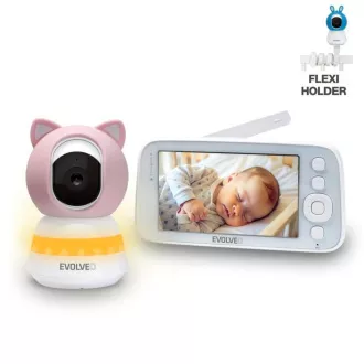 EVOLVEO Baby Monitor N5, Set videoopatrovateľky s 360 ° dohľadom, obojsmernou komunikáciou a uspávankami, ružová EVOLVEO Baby Monitor N5, Set videoopatrovateľky s 360 ° dohľadom, obojsmernou komunikáciou a uspávankami, ružová
