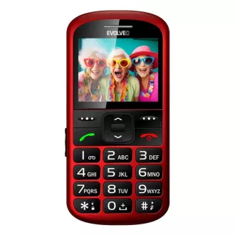 EVOLVEO EasyPhone XS, mobilný telefón pre seniorov, červená