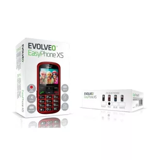 EVOLVEO EasyPhone XS, mobilný telefón pre seniorov, červená