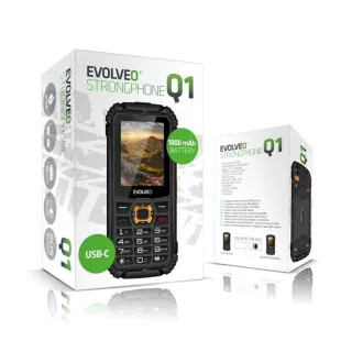 EVOLVEO StrongPhone Q1, vodotesný odolný Dual SIM telefón, čierno-oranžový - Rozbalené EVOLVEO StrongPhone Q1, vodotesný odolný Dual SIM telefón, čierno-oranžový - Rozbalené