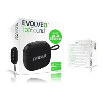 EVOLVEO TopSound, bezdrôtový vodotesný bluetooth reproduktor s rádiom, čierny