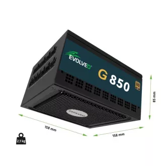 EVOLVEO G850 zdroj 850W, 80+ GOLD, ATX 3.1, aPFC, 140 mm ventilátor