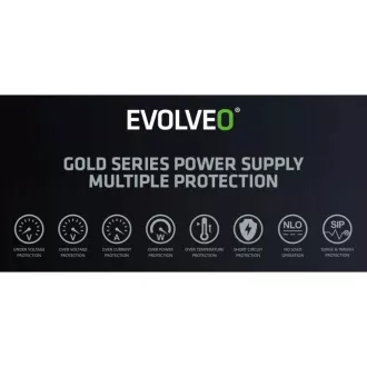 EVOLVEO G850 zdroj 850W, 80+ GOLD, ATX 3.1, aPFC, 140 mm ventilátor