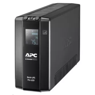 APC Back-UPS Pre BR 650VA, 6 Outlets, AVR, LCD Interface (390W)