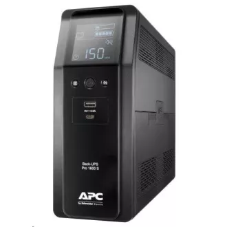APC Back-UPS Pre BR 1600VA, Sinewave, 8 Outlets, AVR, LCD interface (960W)